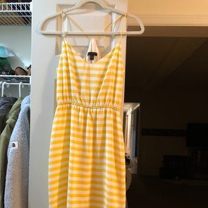 J Crew Midi Dress - yellow nautical stripes